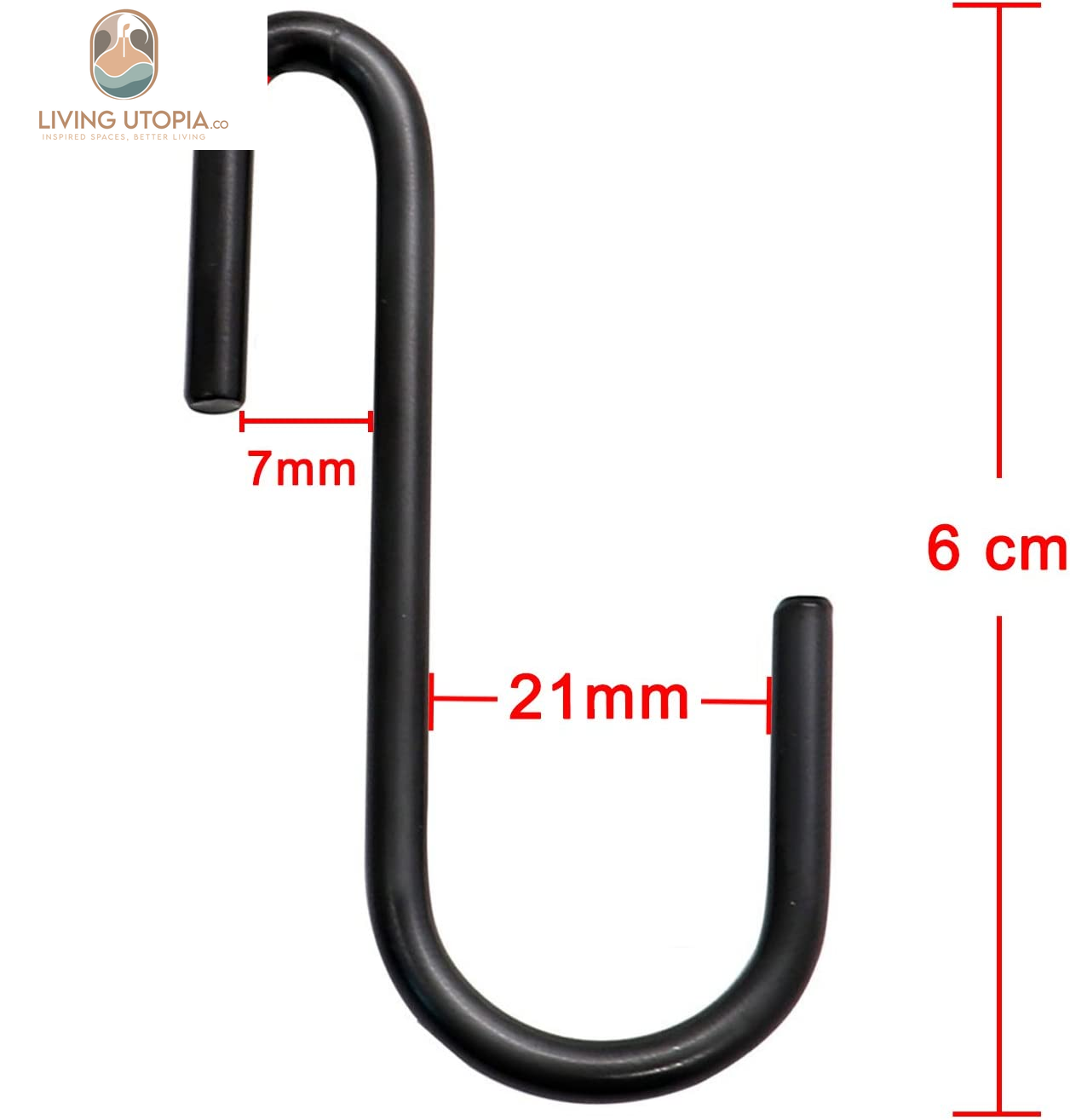 10 Pack Heavy Duty S Hooks Black S Shaped Hooks Hanging Hangers Hooks for Kitchen, Bathroom, Bedroom and Office: Pan, Pot, Coat, Bag, Plants(10 Pack/Black/Small)