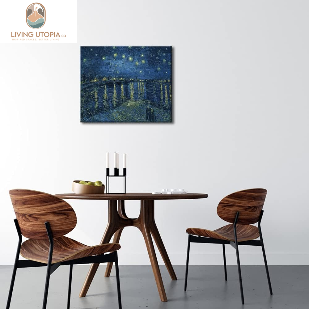 Starry Night over the Rhone by Van Gogh Classic Oil Paintings Reproduction Modern Seascape Giclee Canvas Prints Artwork on Canvas Wall Art Ready to Hang for Living Room Home Decorations
