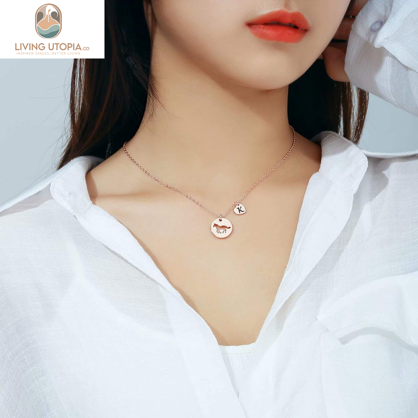 Horse Gifts for Girls - Stainless Steel Horse Necklace for Girls Dainty Heart 26 Initial Necklace Horses for Girls Horse Jewelry Horse Gifts for Girls Women Horse Lovers Teen Girl Gifts