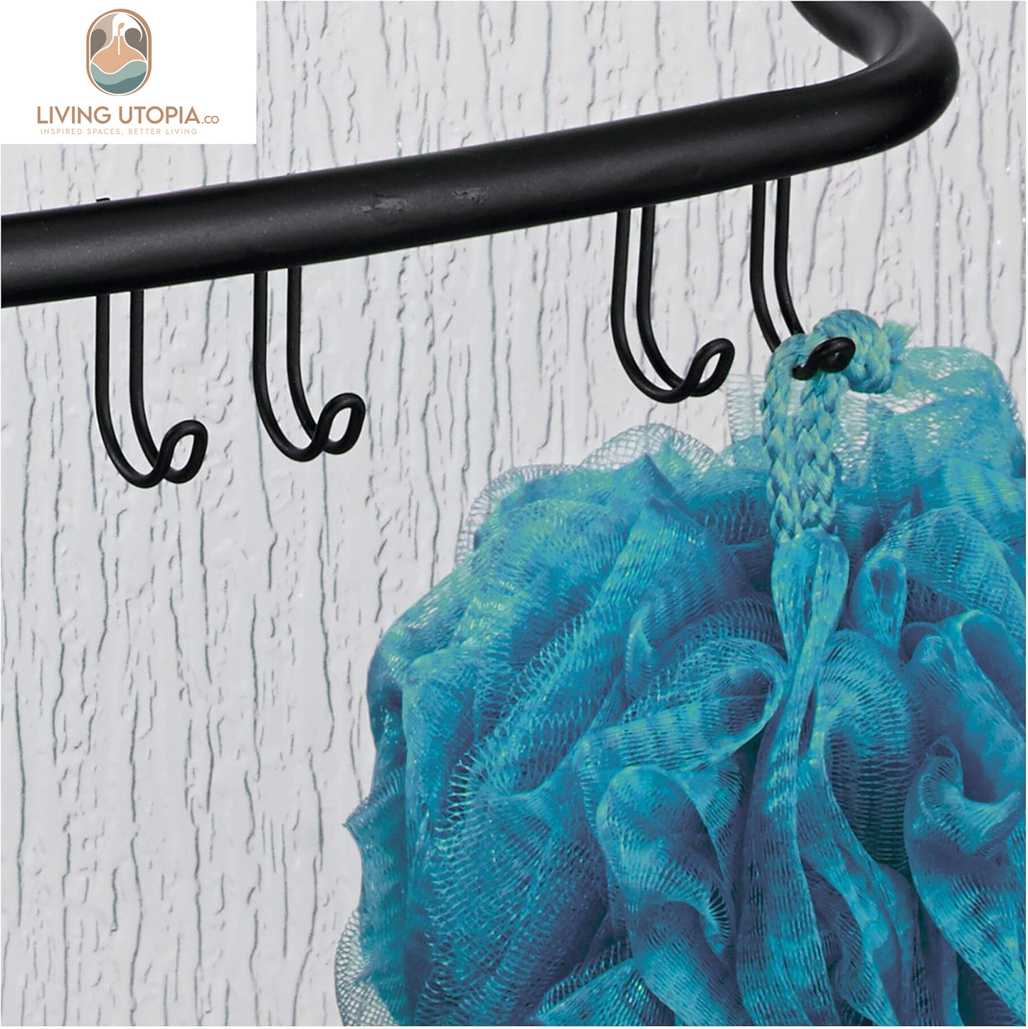 Idesign Over-The-Door Hanging Shower Caddy Organizer, the Forma Collection – 12” X 6.5” X 24”, Matte Black