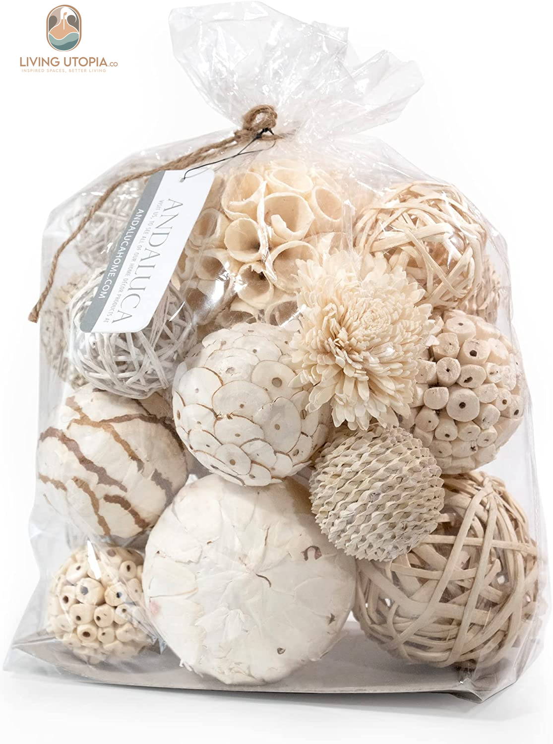 Large Decorative Balls Bowl Filler Decor Orbs White & Cream (Natural White)