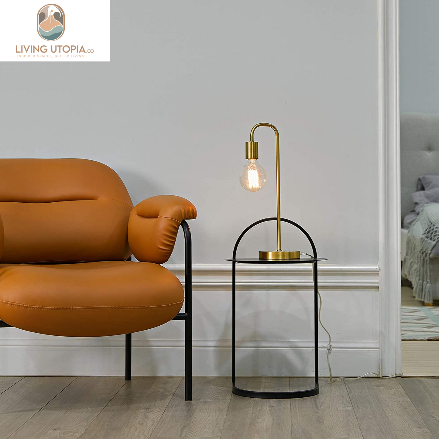 67433 18" Table Lamp, Matte Brass, Table Lamp for Living Room, Home Décor, Lamps for Bedrooms, Room Décor, Nightstand, Home Improvement, Reading Lamp, E26 Base Socket, Home Décor