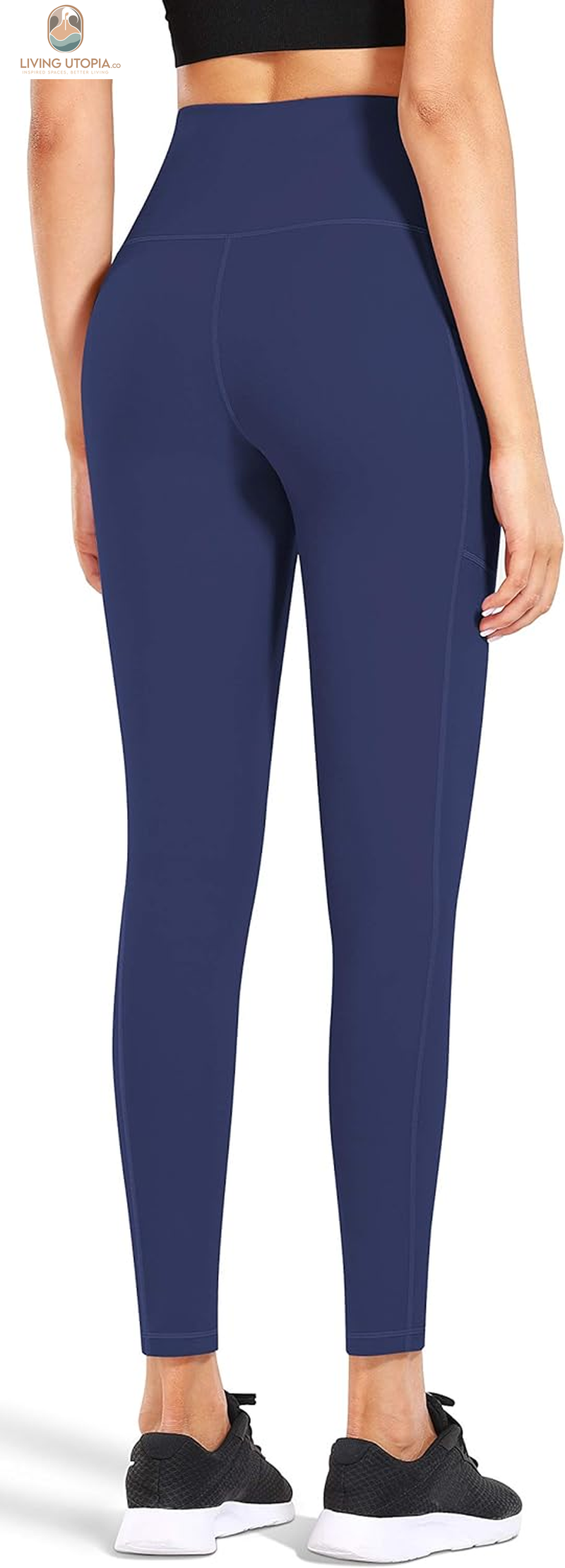 High Waist Yoga Pants, Pocket Yoga Pants Tummy Control Workout Running 4 Way Stretch Yoga Leggings