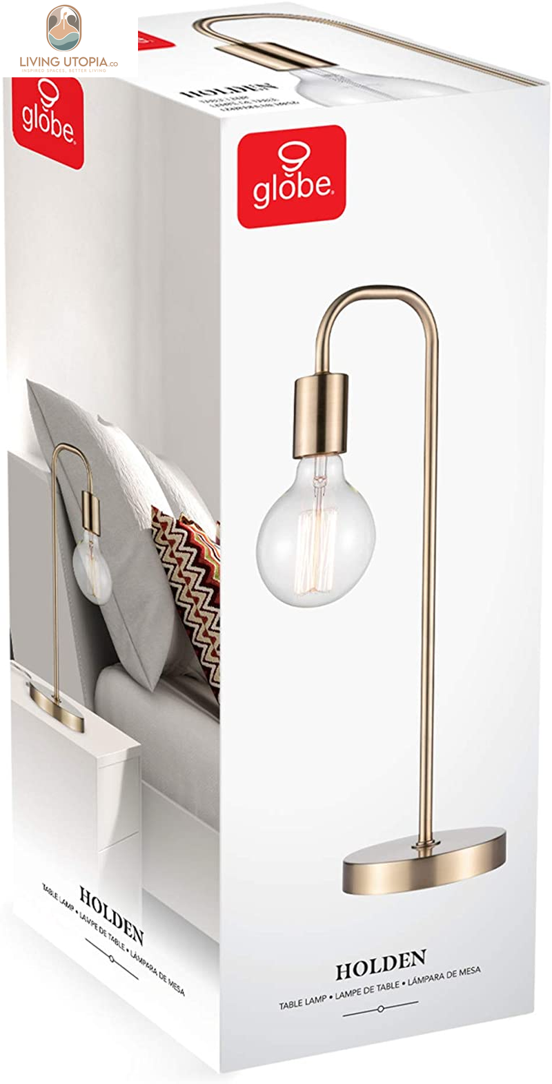 67433 18" Table Lamp, Matte Brass, Table Lamp for Living Room, Home Décor, Lamps for Bedrooms, Room Décor, Nightstand, Home Improvement, Reading Lamp, E26 Base Socket, Home Décor