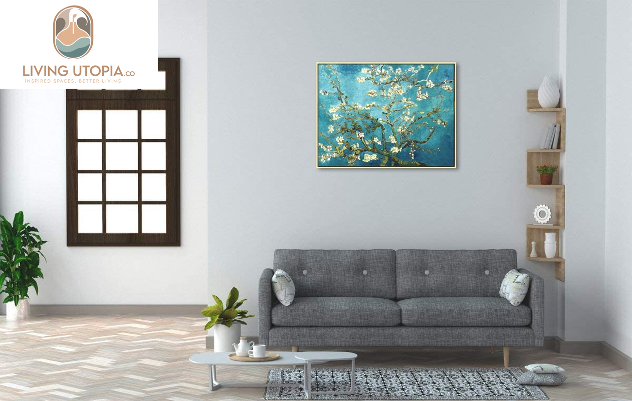 Framed Wall Art Giclee Canvas Prints of Almond Blossom by Vincent Van Gogh Paintings Reproduction Abstract Artwork for Wall Decor