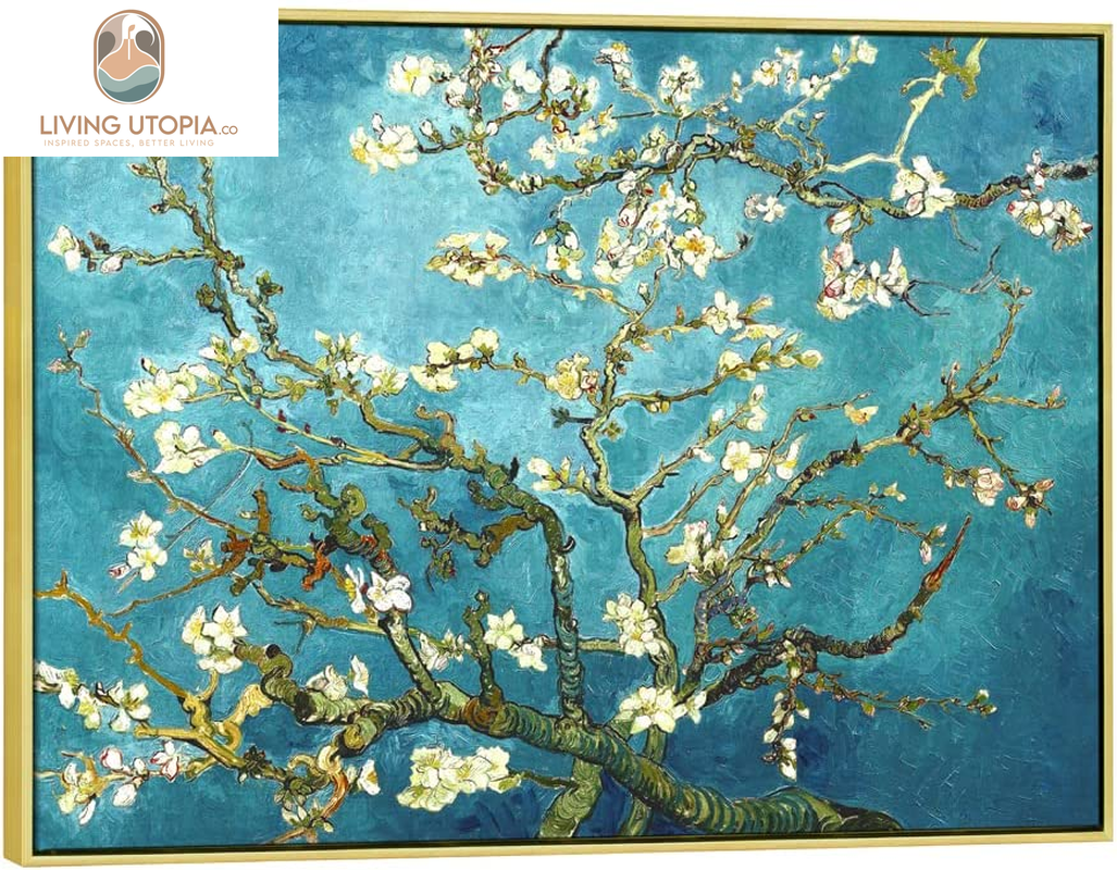 Framed Wall Art Giclee Canvas Prints of Almond Blossom by Vincent Van Gogh Paintings Reproduction Abstract Artwork for Wall Decor