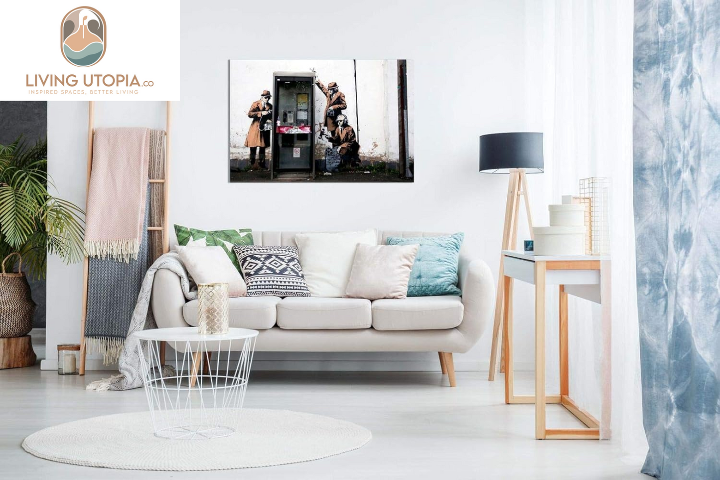 Banksy Mi5 Gchq Spies Canvas Wall Art Picture Print (12X8In)