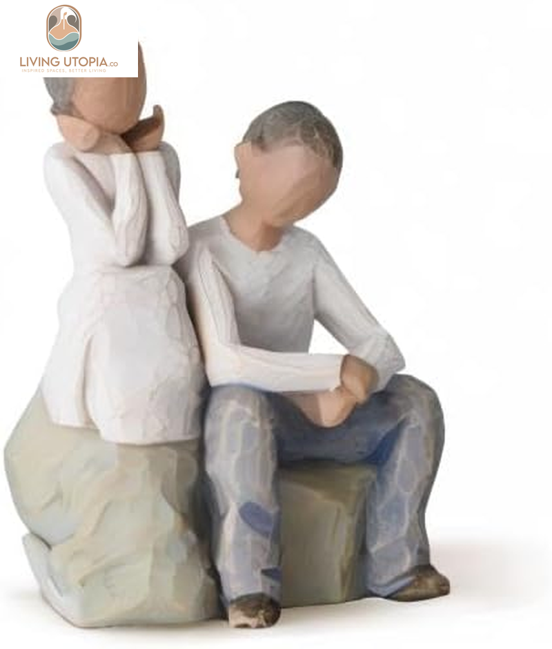 Brother and Sister (Darker Skin Tone & Hair Color), Sculpted Hand-Painted Figure