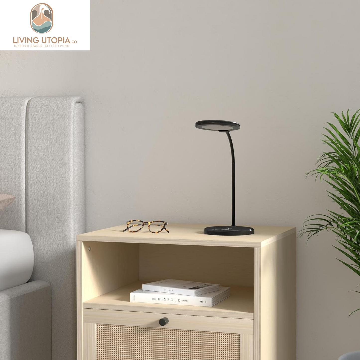 Desk Lamp, LED Desk Lamp with USB Charging Port, 5 Lighting Modes 10 Brightness Levels, Sensitive Control Eye-Caring Office Lamp Black