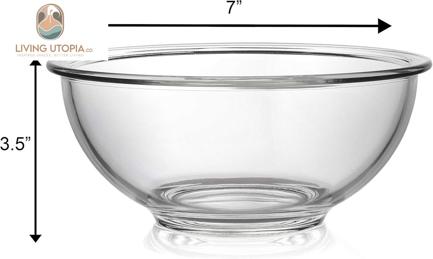 Bovado 1.5 Quart Glass Bowl for Storage, Mixing, Serving - Clear, Dishwasher, Freezer & Oven Safe Quality Glass, Easy-Clean (1.5 Quart)…