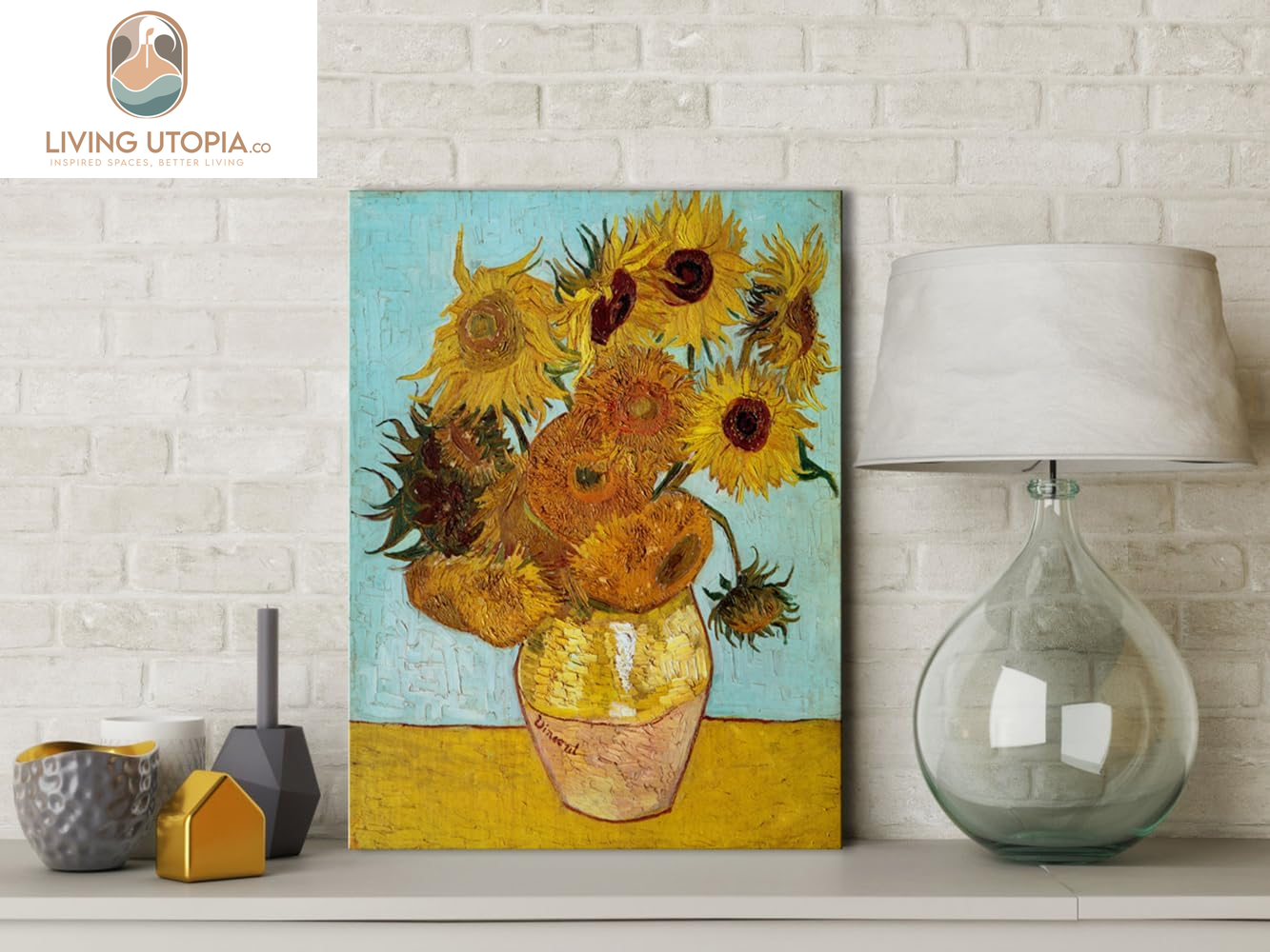 Sunflower by Vincent Van Gogh Oil Paintings Reproduction Modern Floral Giclee Canvas Prints Artwork Flowers Pictures on Canvas Wall Art for Home and Office Decorations