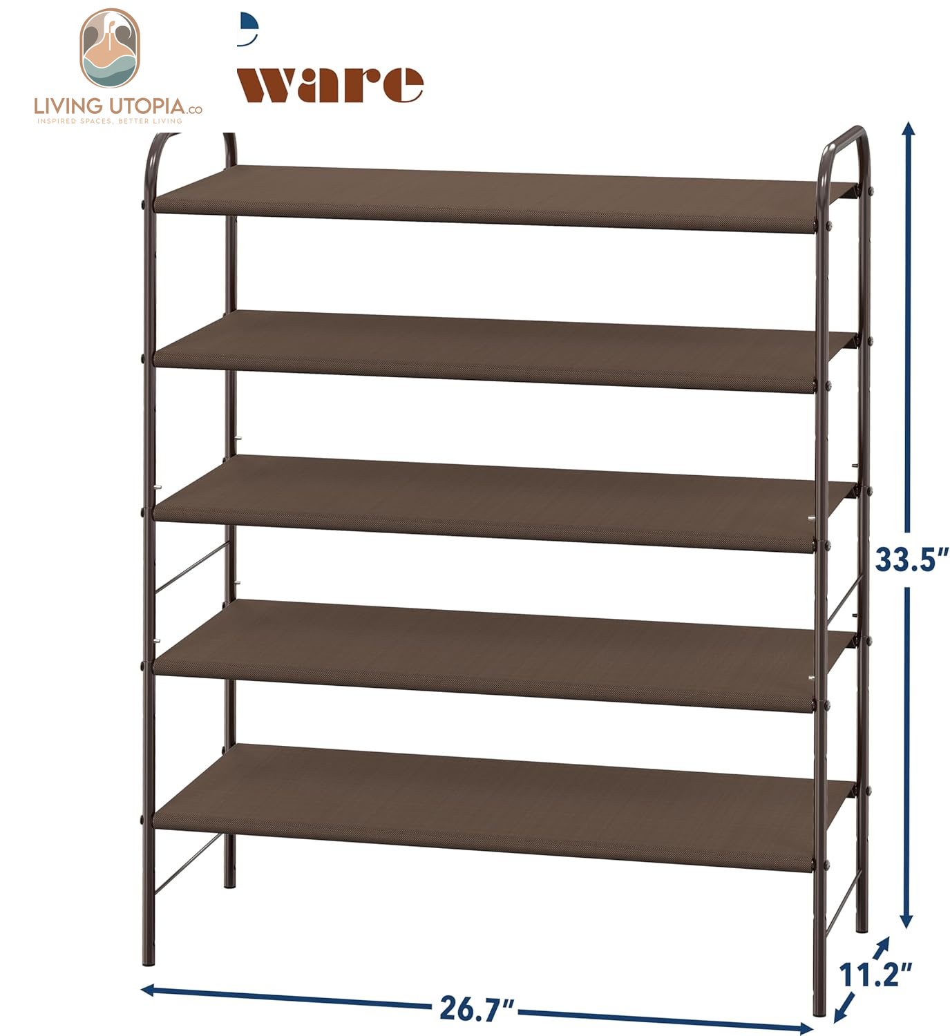 5-Tier Shoe Rack Storage Organizer, Bronze