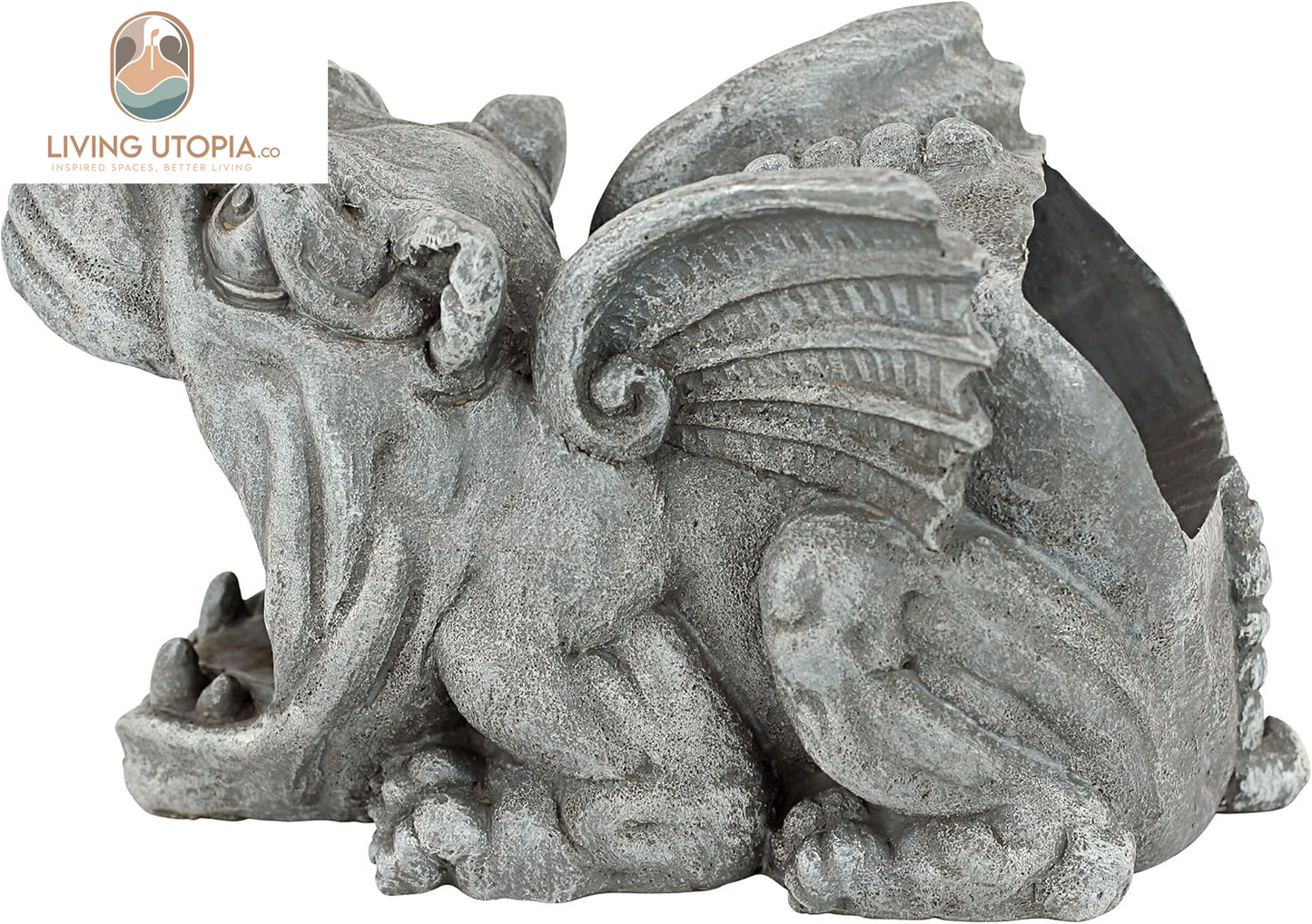 Roland the Gothic Gargoyle Gutter Guardian Rain Downspout Extension Outdoor Statue, 10 Inch Long, Cast Stone Resin, Grey Stone Finish