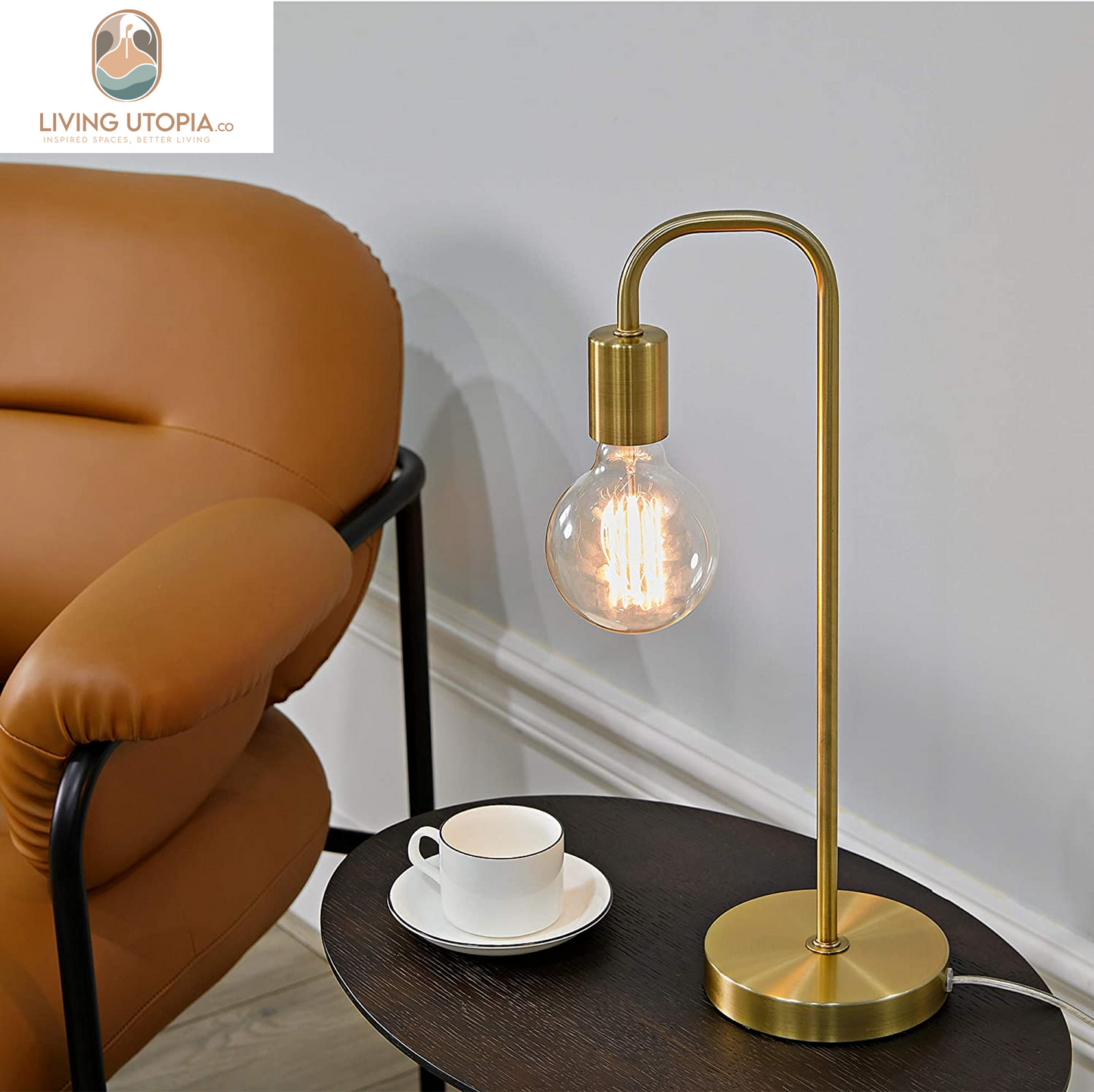67433 18" Table Lamp, Matte Brass, Table Lamp for Living Room, Home Décor, Lamps for Bedrooms, Room Décor, Nightstand, Home Improvement, Reading Lamp, E26 Base Socket, Home Décor