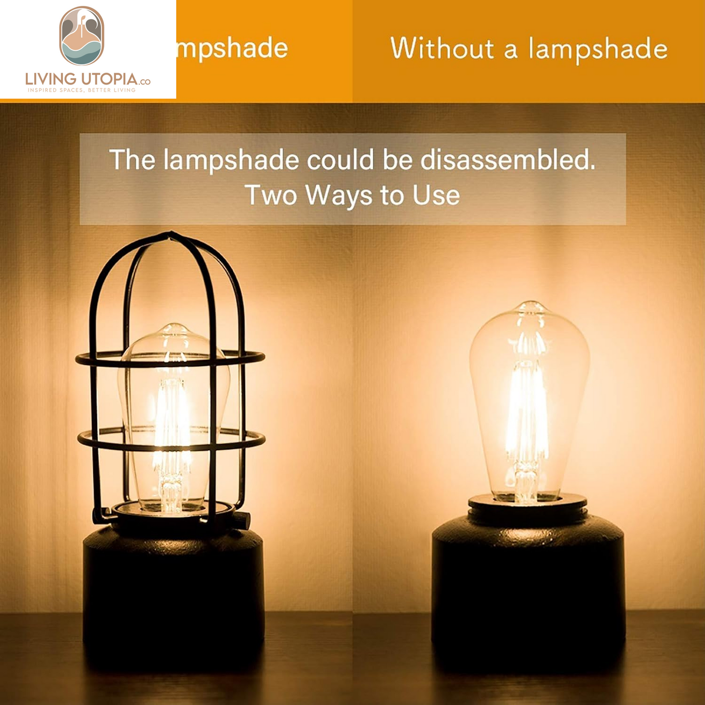 ๐ฆ๐บ๐ฎ๐น๐น ๐ง๐ผ๐๐ฐ๐ต ๐ง๐ฎ๐ฏ๐น๐ฒ ๐๐ฎ๐บ๐ฝ for Small Spaces - 3 Way Dimmable Industrial Bedside Lamp - Steampunk Antique Nightstand Desk for Bedroom, Living Room (Bulb Included)