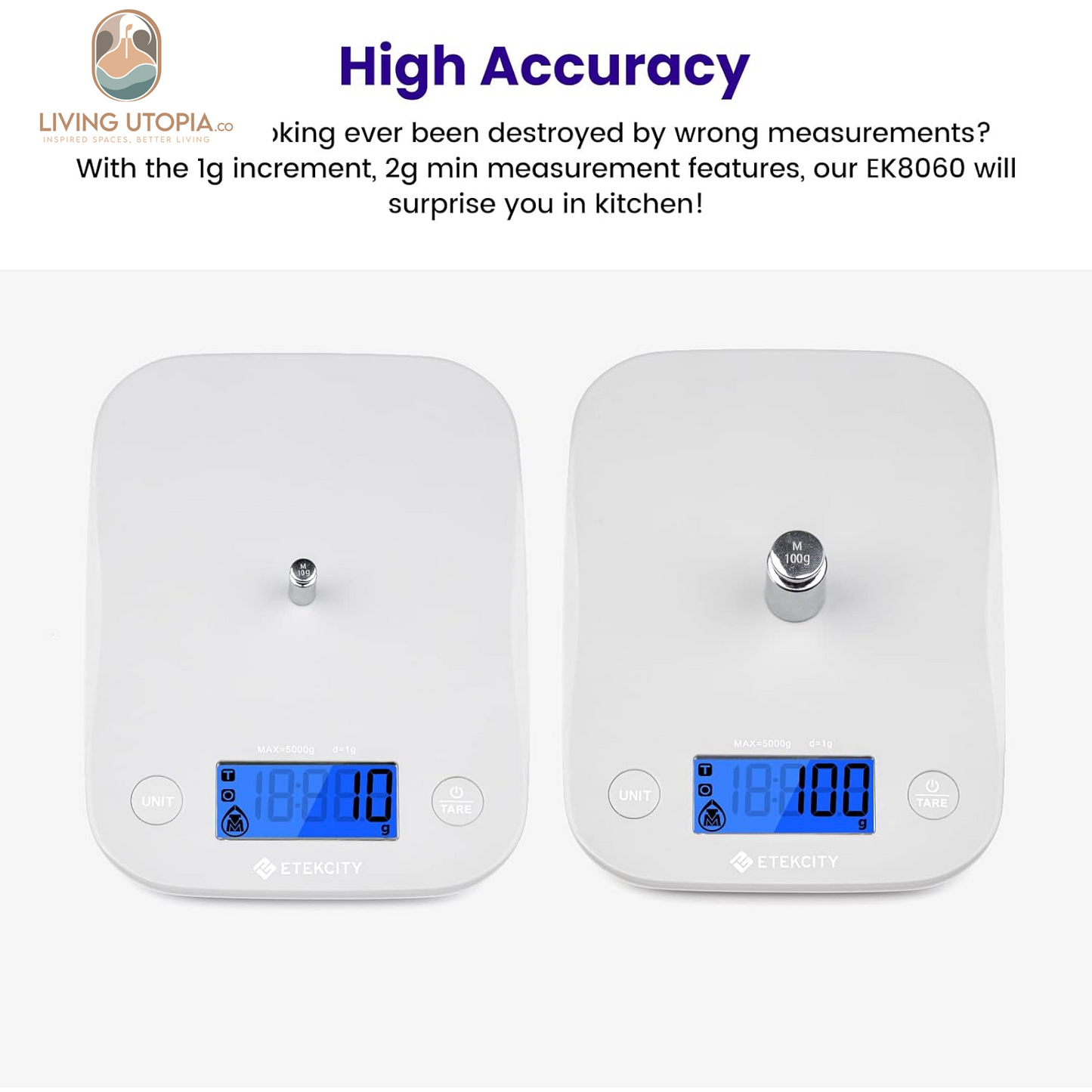 Food Kitchen Scale, Digital Weight Grams and Oz for Cooking, Baking, Meal Prep, and Diet, Medium, Gray
