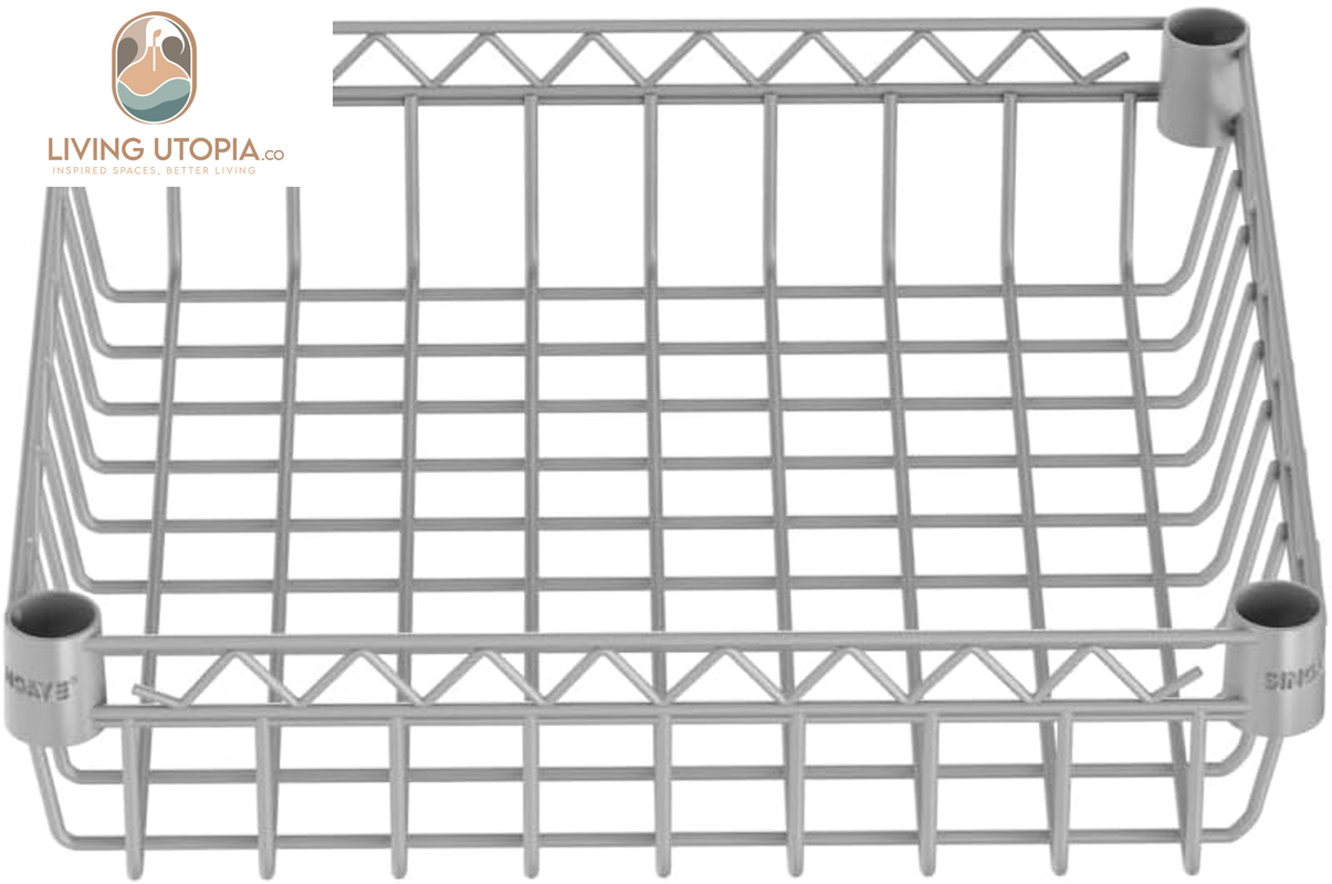 6 Tier Wire Shelving Unit with Baskets Storage Rack Corner Shelves Adjustable Shelf Closet Bathroom Organizers Metal Pantry Kitchen Garage Laundry Room 13.5" D X 13.5" W X 63" H Silver