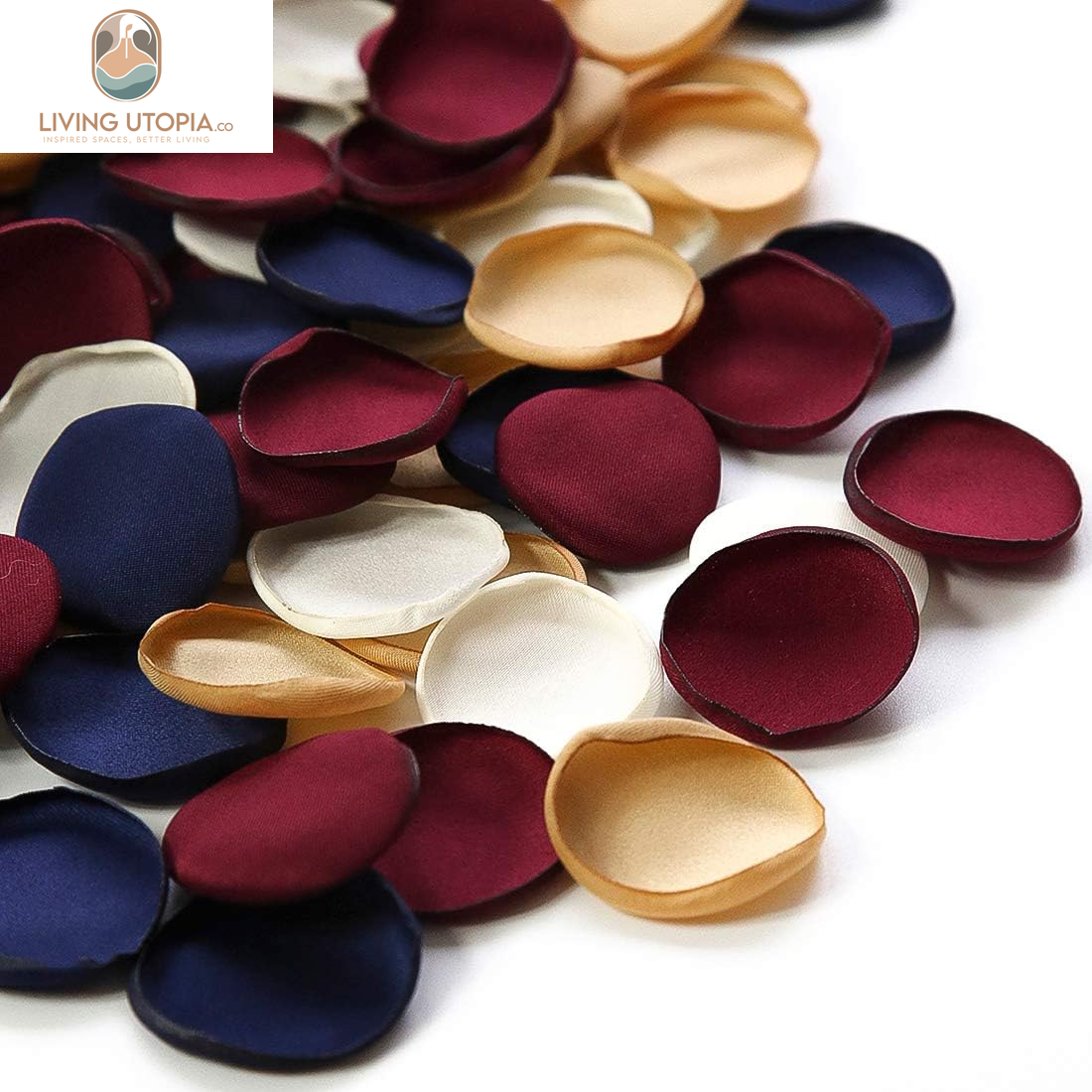 500Pcs Rose Petals Burgundy Navy Faux Silk Flower Petals for Wedding Flower Girl Basket Aisle Runner Scatter Dinner Table Centerpieces Party Confetti Bridal Shower Romantic Night Decoration