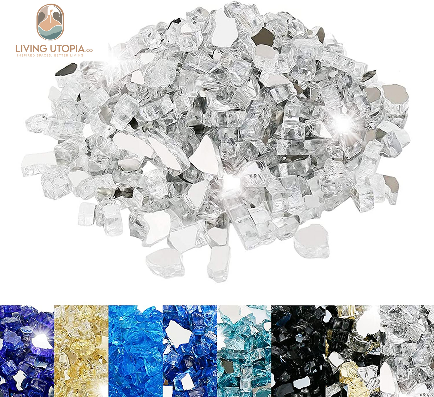 Clear Reflective Fire Pit Glass – 10 lb