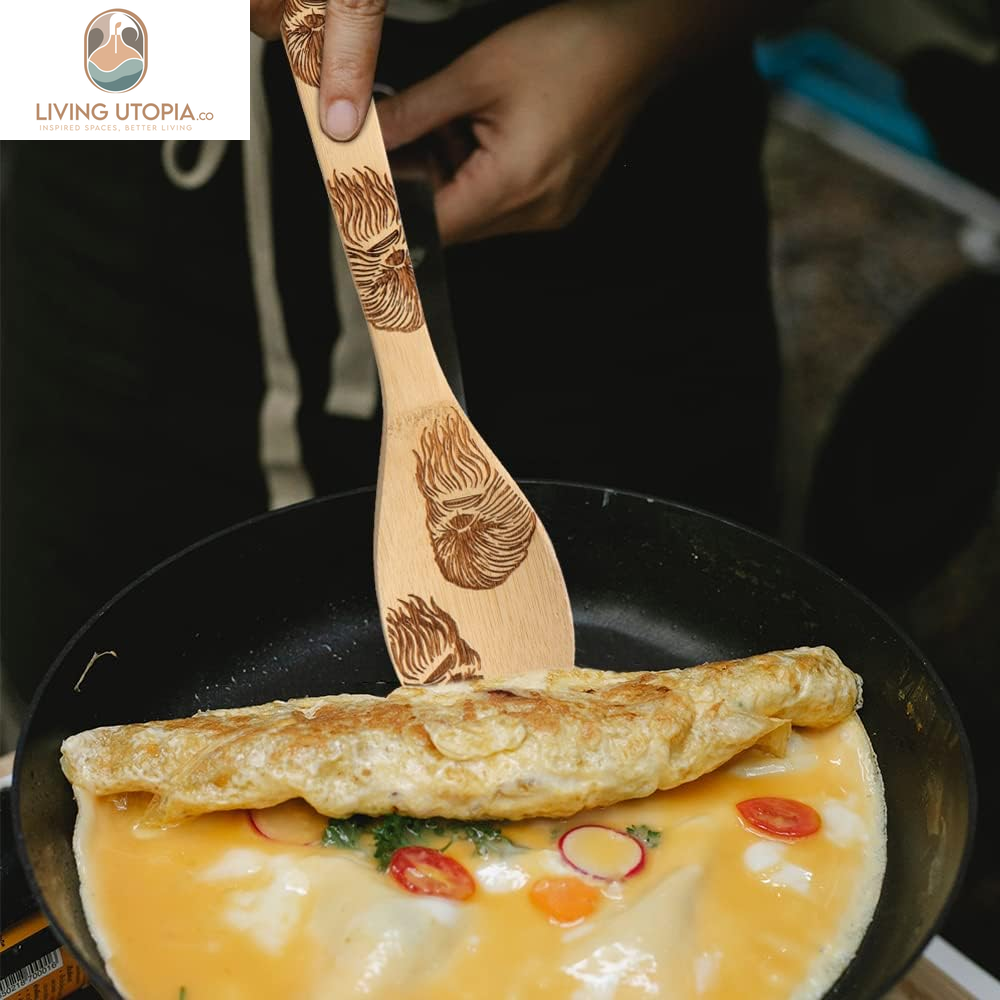 5 PCS Star War Burned Wooden Spoons Cooking Organic Spoons Turners Carved Spatulas Non-Stick for Cookware Kitchen Gadgets - Premium Quality Gifts for Housewarming and Wedding