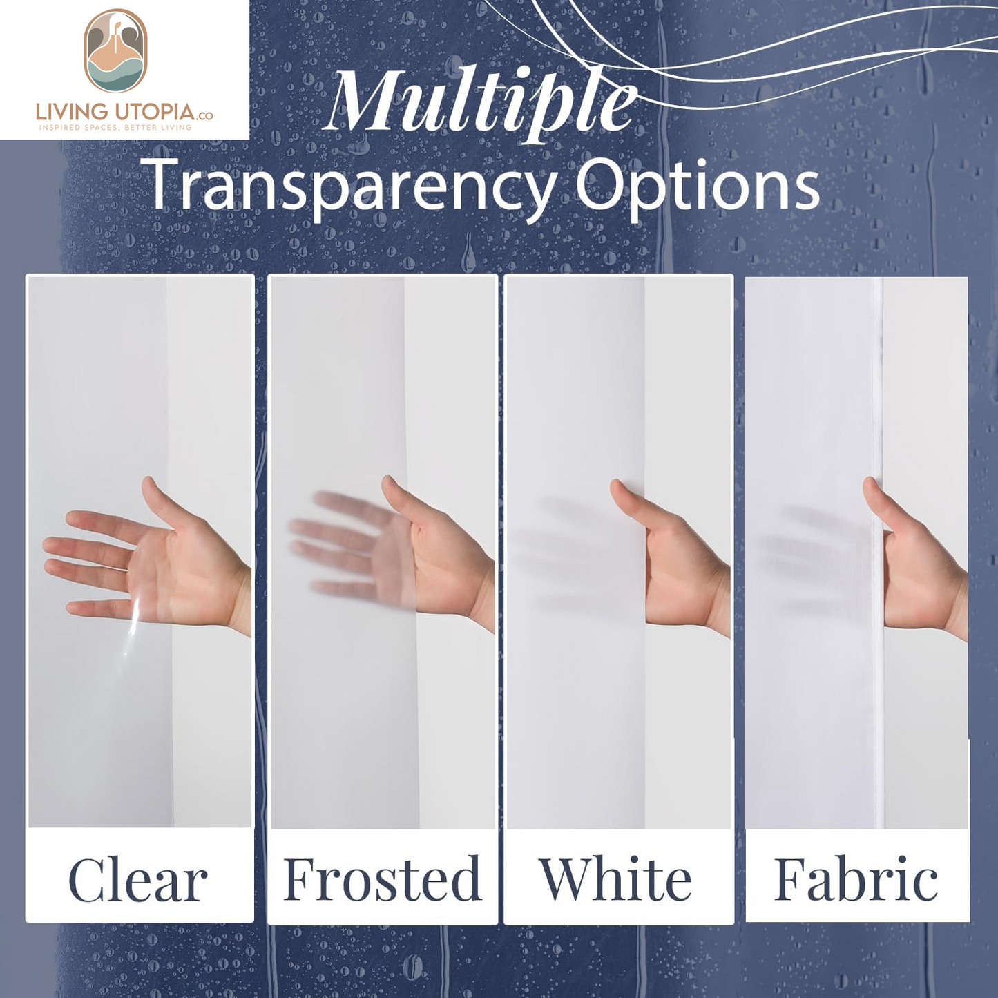 Clear Shower Curtain Liner Waterproof, 72X72 Lightweight
