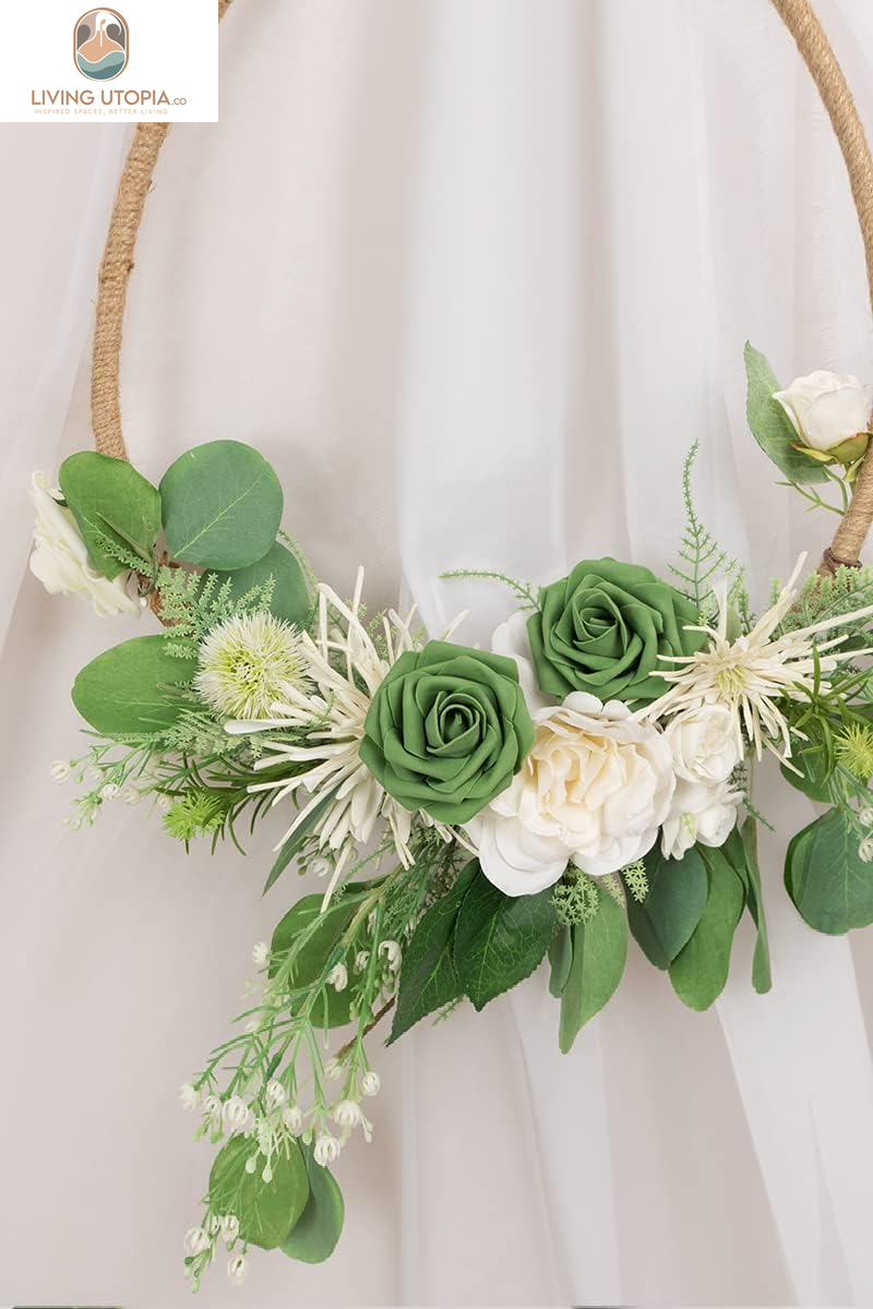 Artificial Flowers Roses Army Green Foam Rose 50Pcs Fake Flowers with Stem for DIY Wedding Bouquets Centerpieces Bridal Baby Shower Party Home Shower Arrangement Decoration