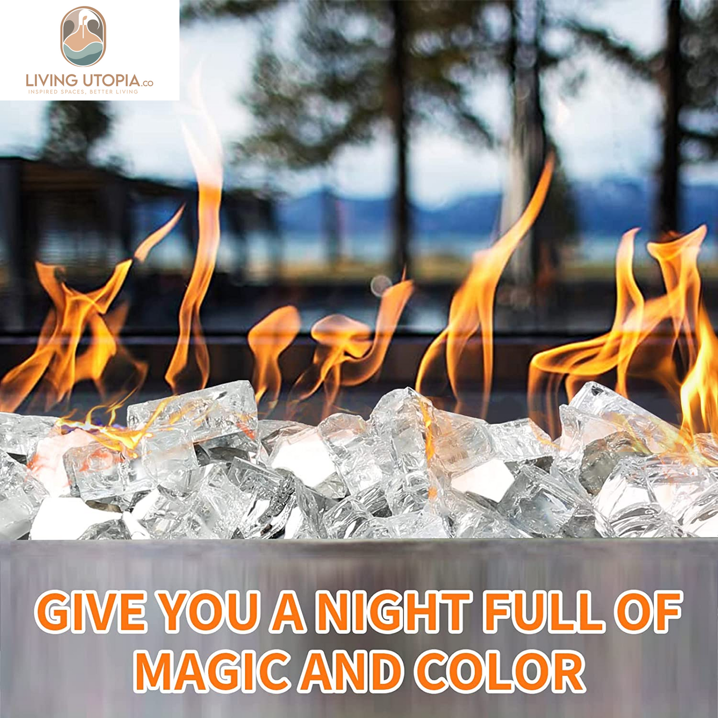 Clear Reflective Fire Pit Glass – 10 lb
