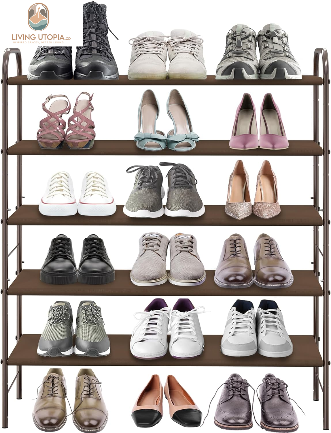 5-Tier Shoe Rack Storage Organizer, Bronze