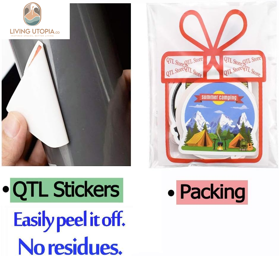 Stickers for Water Bottles Outdoor, Nature Stickers Camping Stickers Adventure Stickers for Yeti Stickers for Cooler Stickers and Decals Waterproof Vinyl Stickers for Teens Boys Kids,Girls 50Pcs