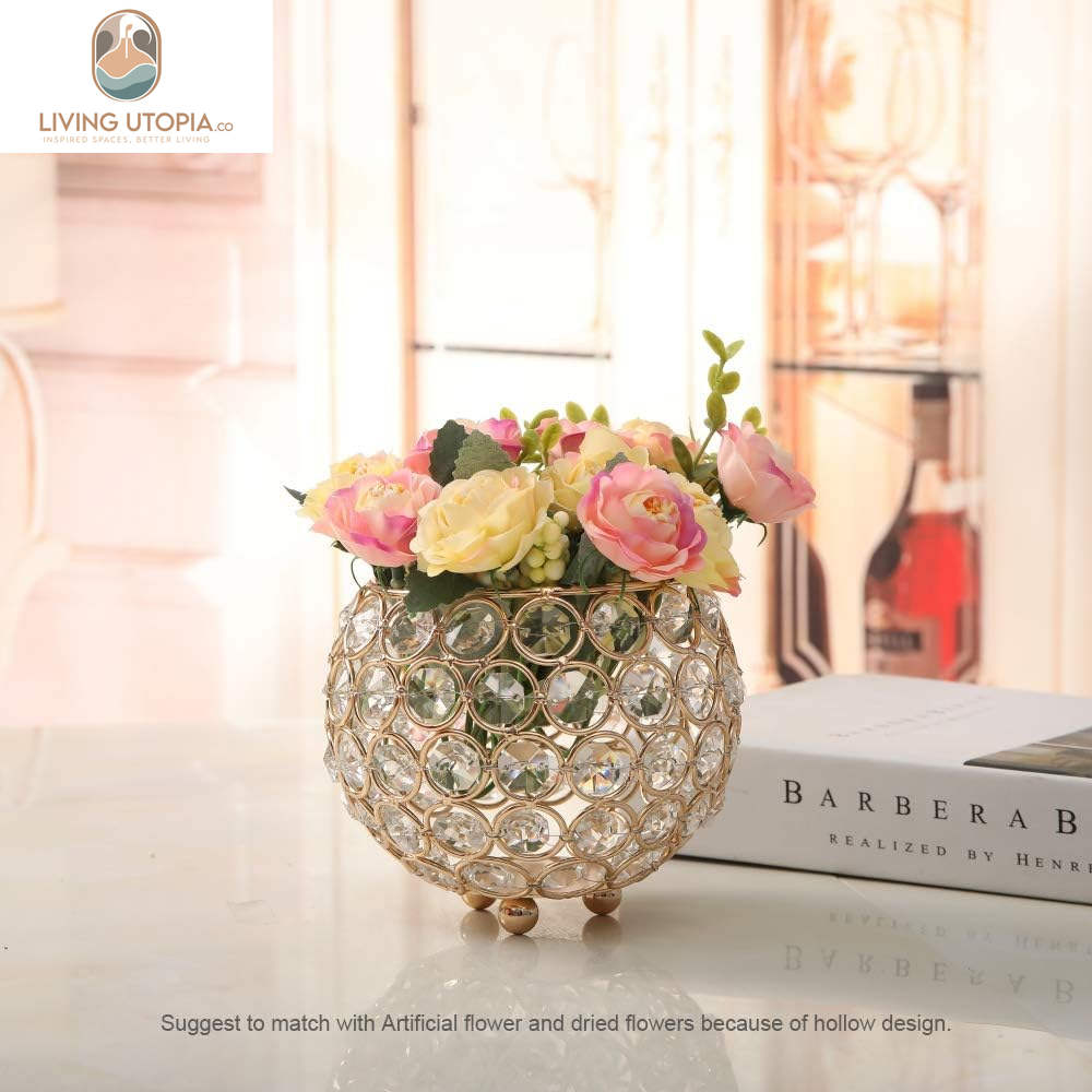 Gold Decorative Bowl Candle Holders for Wedding Home Decor Dining Room Table Centerpieces,Sparkly Tea Light Candle Holders/Candelabra Vase for Christmas New Year Gifts
