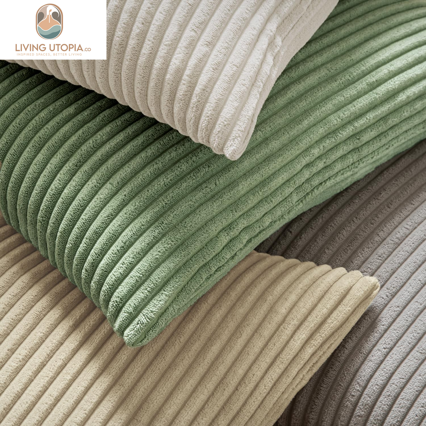 Pack of 2 Sage Green Corduroy Soft Soild Decorative Square Throw Pillow Covers Set Cushion Cases Pillowcases for Spring Sofa Bedroom Couch 18 X 18 Inch