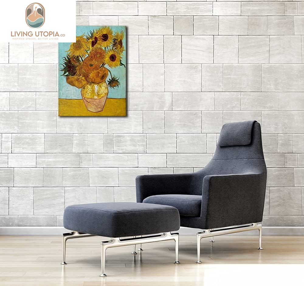 Sunflower Large Canvas Prints Wall Art by Vincent Van Gogh Oil Paintings Reproduction Modern Stretched and Framed Floral Giclee Flowers Pictures Artwork for Bedroom Home Office Decor