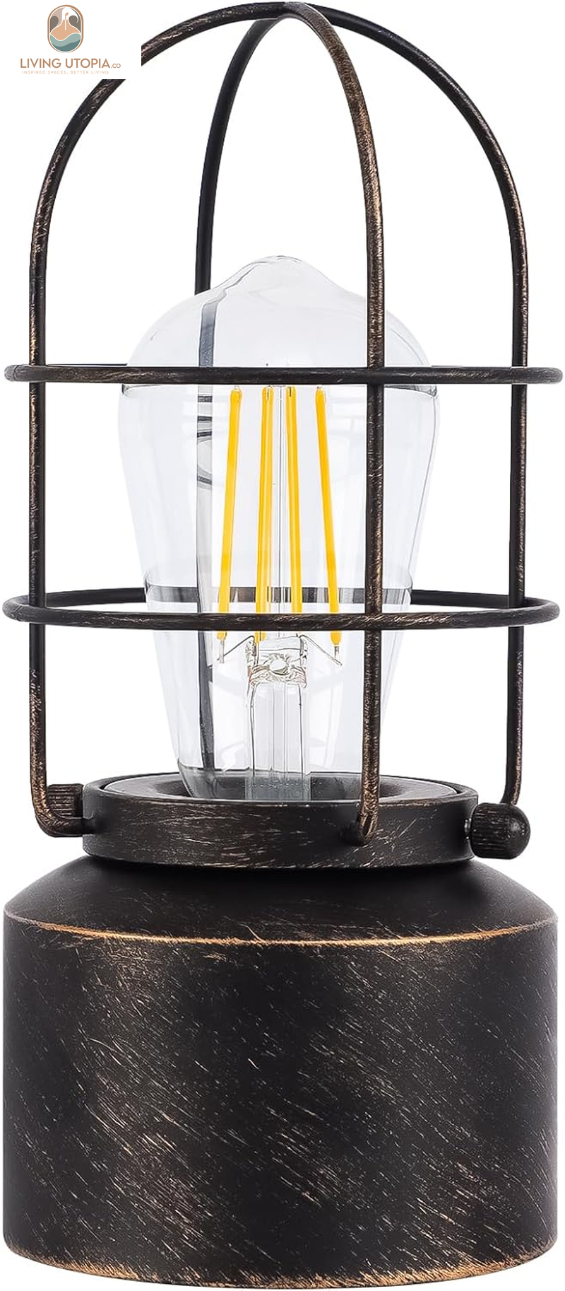 ๐ฆ๐บ๐ฎ๐น๐น ๐ง๐ผ๐๐ฐ๐ต ๐ง๐ฎ๐ฏ๐น๐ฒ ๐๐ฎ๐บ๐ฝ for Small Spaces - 3 Way Dimmable Industrial Bedside Lamp - Steampunk Antique Nightstand Desk for Bedroom, Living Room (Bulb Included)