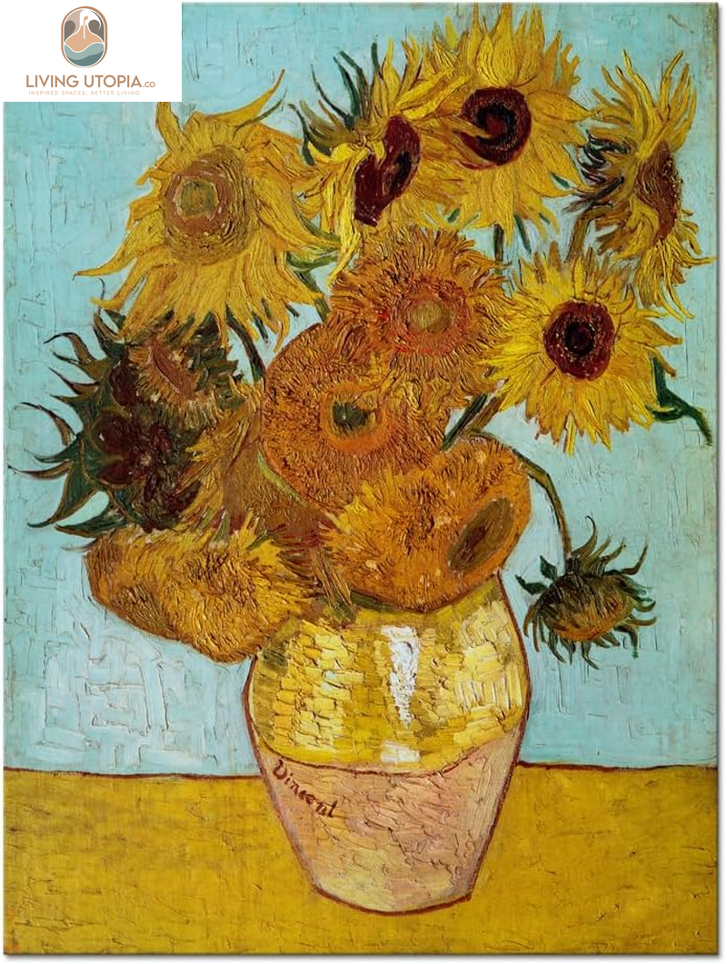Sunflower by Vincent Van Gogh Oil Paintings Reproduction Modern Floral Giclee Canvas Prints Artwork Flowers Pictures on Canvas Wall Art for Home and Office Decorations