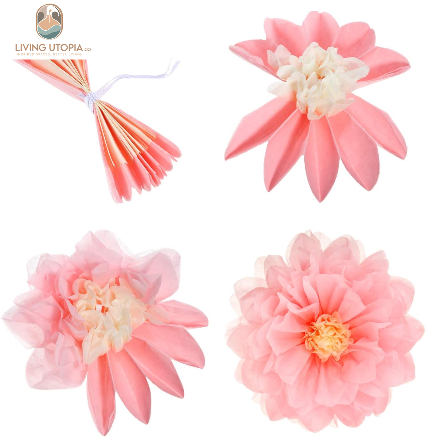 20 Pieces Mexican Paper Flower Tissue Day of the Dead Pom Poms 3D Paper Flower DIY Crafting for Halloween Thanksgiving Fiesta Wedding Party Ceiling Bloom Decoration(Vivid Color)