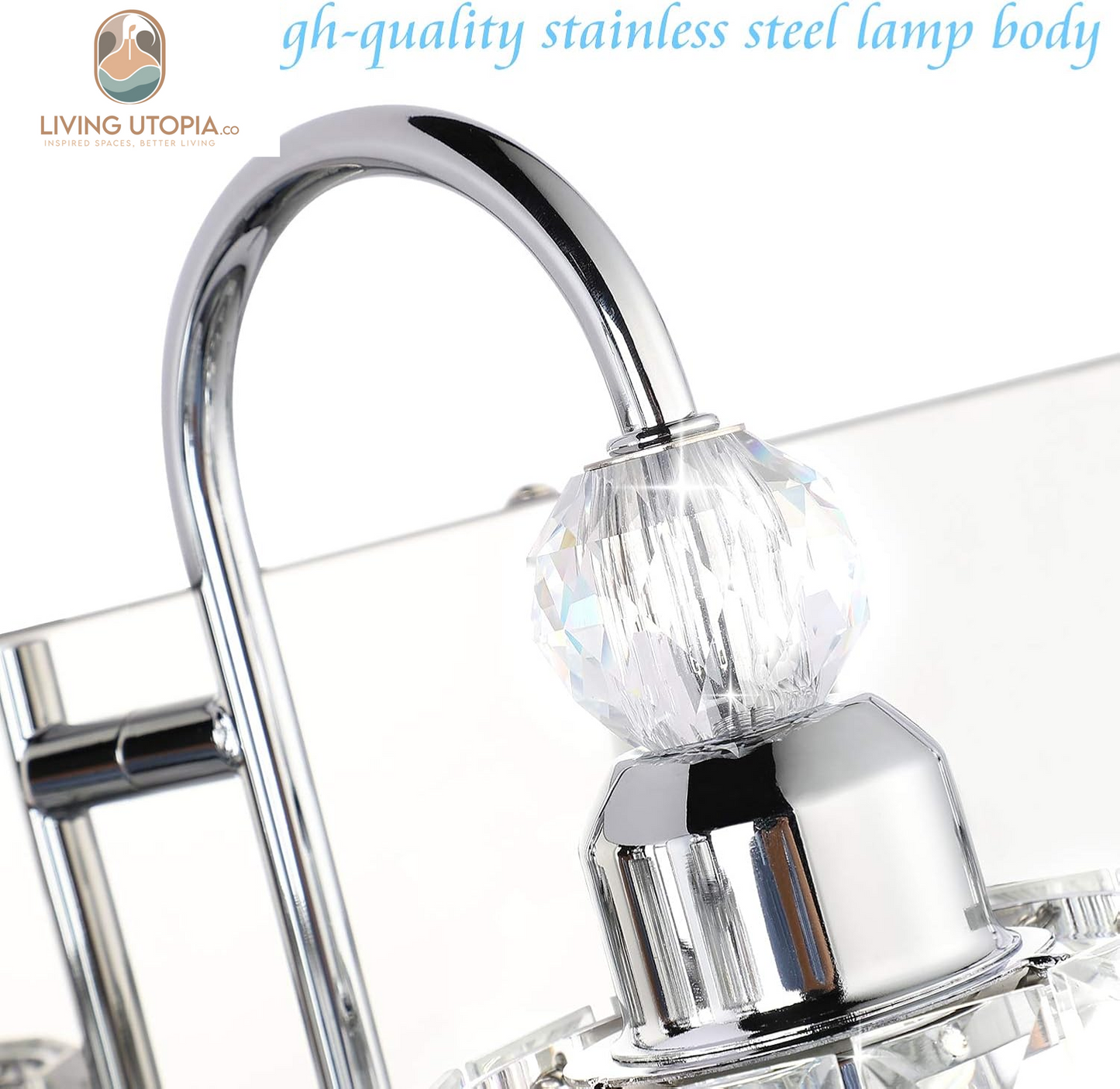Modern Bathroom Vanity Light 2-Lights Modern Crystal Wall Light Fixtures Modern Crystal Vanity Lighting for Bathroom
