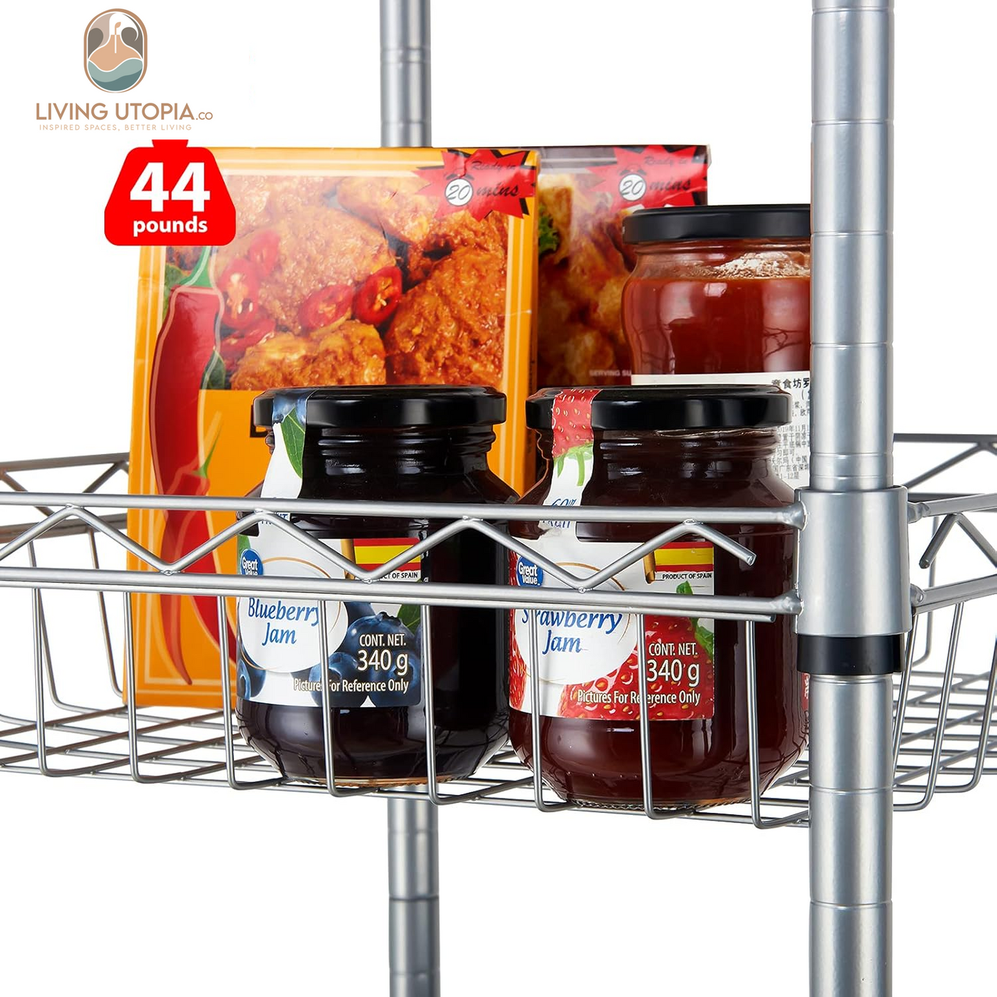 6 Tier Wire Shelving Unit with Baskets Storage Rack Corner Shelves Adjustable Shelf Closet Bathroom Organizers Metal Pantry Kitchen Garage Laundry Room 13.5" D X 13.5" W X 63" H Silver