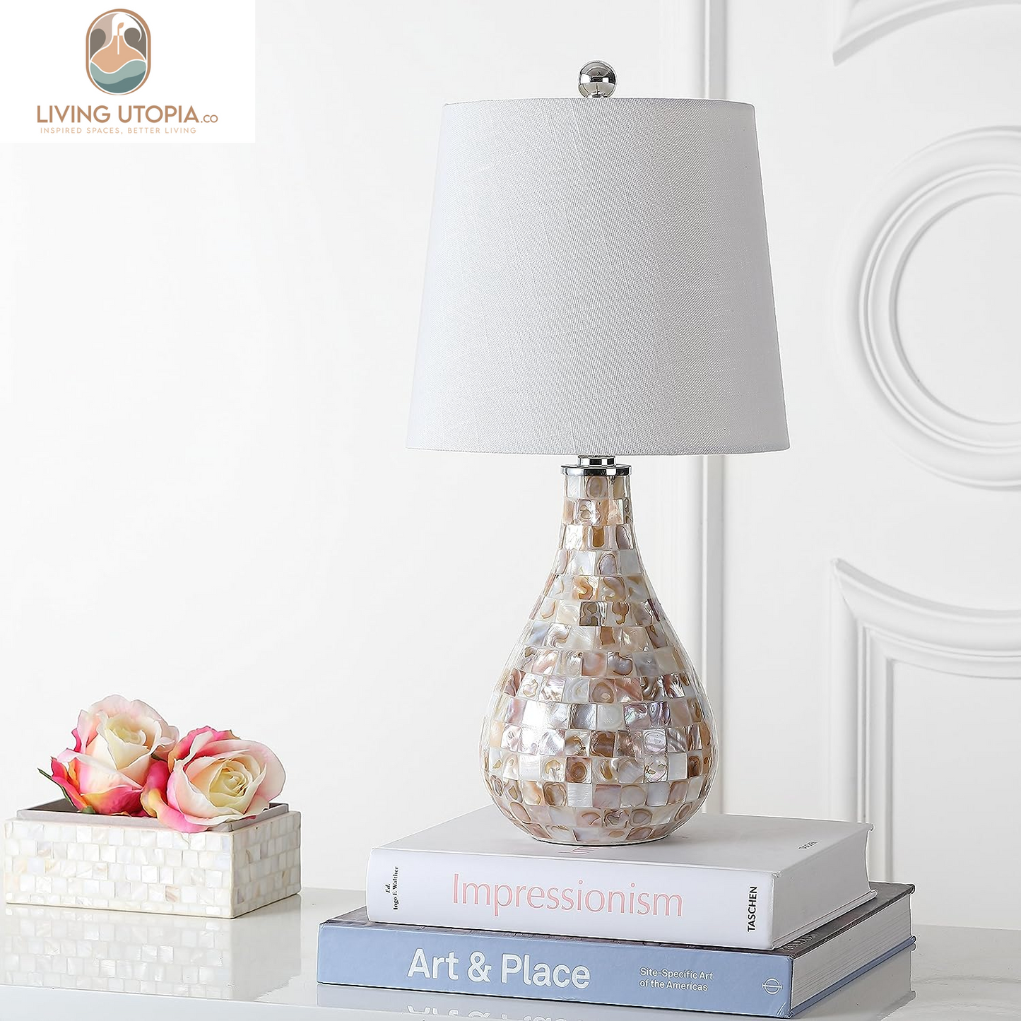 JYL1024A Mona 20.5" Mini LED Table Lamp, Cottage, Coastal, Transitional, Modern, Elegant, Office, Living Room, Family Room, Dining Room, Bedroom, Hallway, Foyer, Seashell