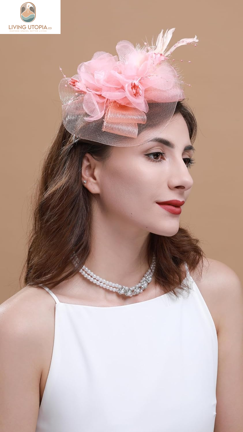 Fascinators Hat for Women Tea Party Headband Kentucky Derby Wedding Flower Cocktail Mesh Feathers Hair Clip