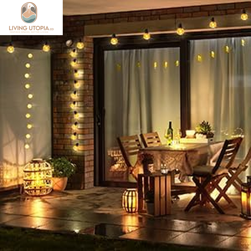 100FT Outdoor String Lights, LED Bistro String Lights with Shatterproof G40 Vintage Bulbs, 2200K Dimmable, Waterproof Hanging Lights for Porch, Deck, Garden, Backyard, Balcony - ETL Listed