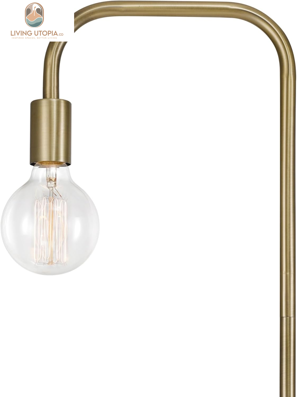 67068 Holden 70" Floor Lamp, Matte Brass, In-Line On/Off Foot Switch