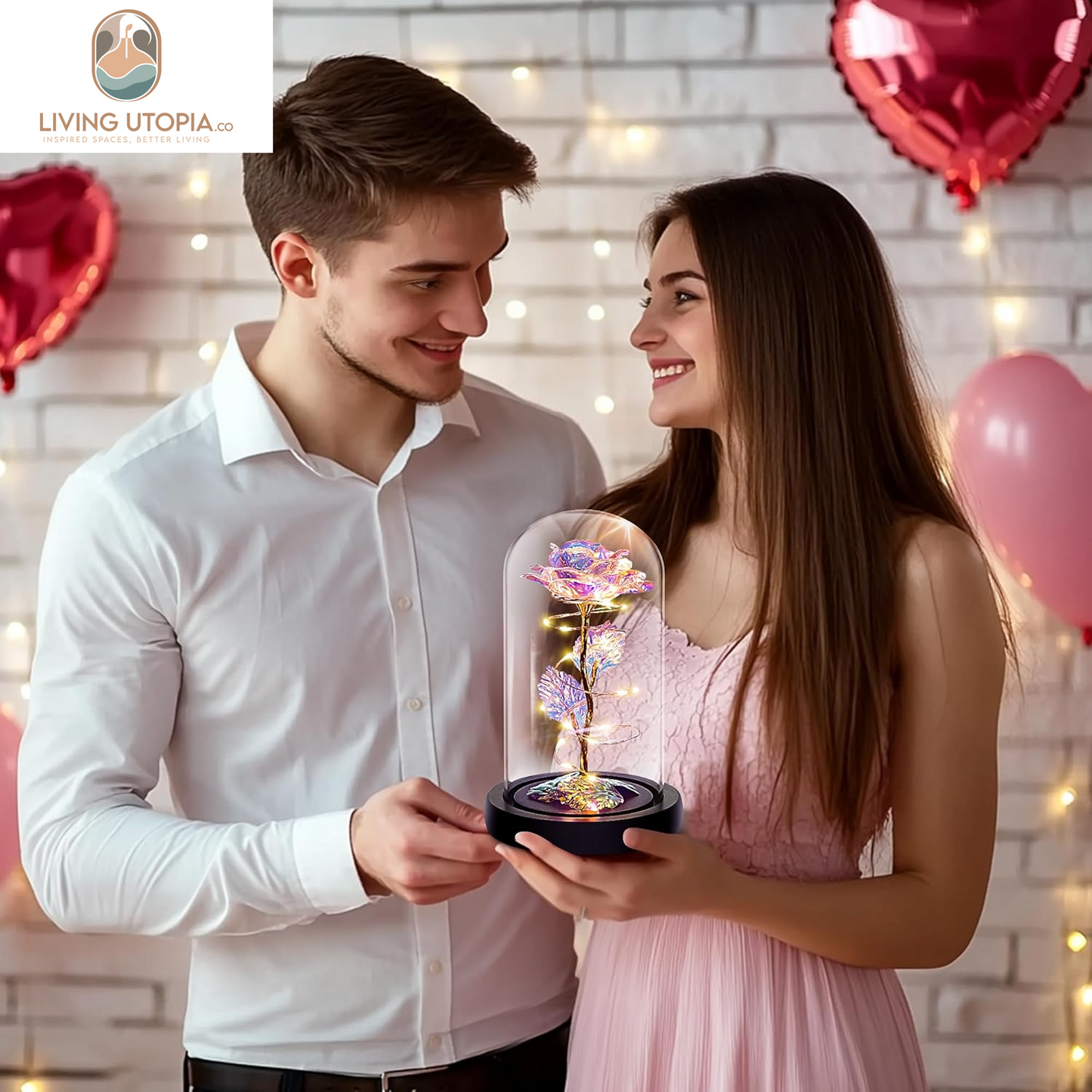 Birthday Gifts for Women,Mothers Day Flowers Gifts for Mom,Wife,Grandma,Rose Mom Gifts for Her,Light up Rose Flowers in Glass Dome,Colorful Rainbow Flower Rose Presents for Mom,Anniversary,Valentines