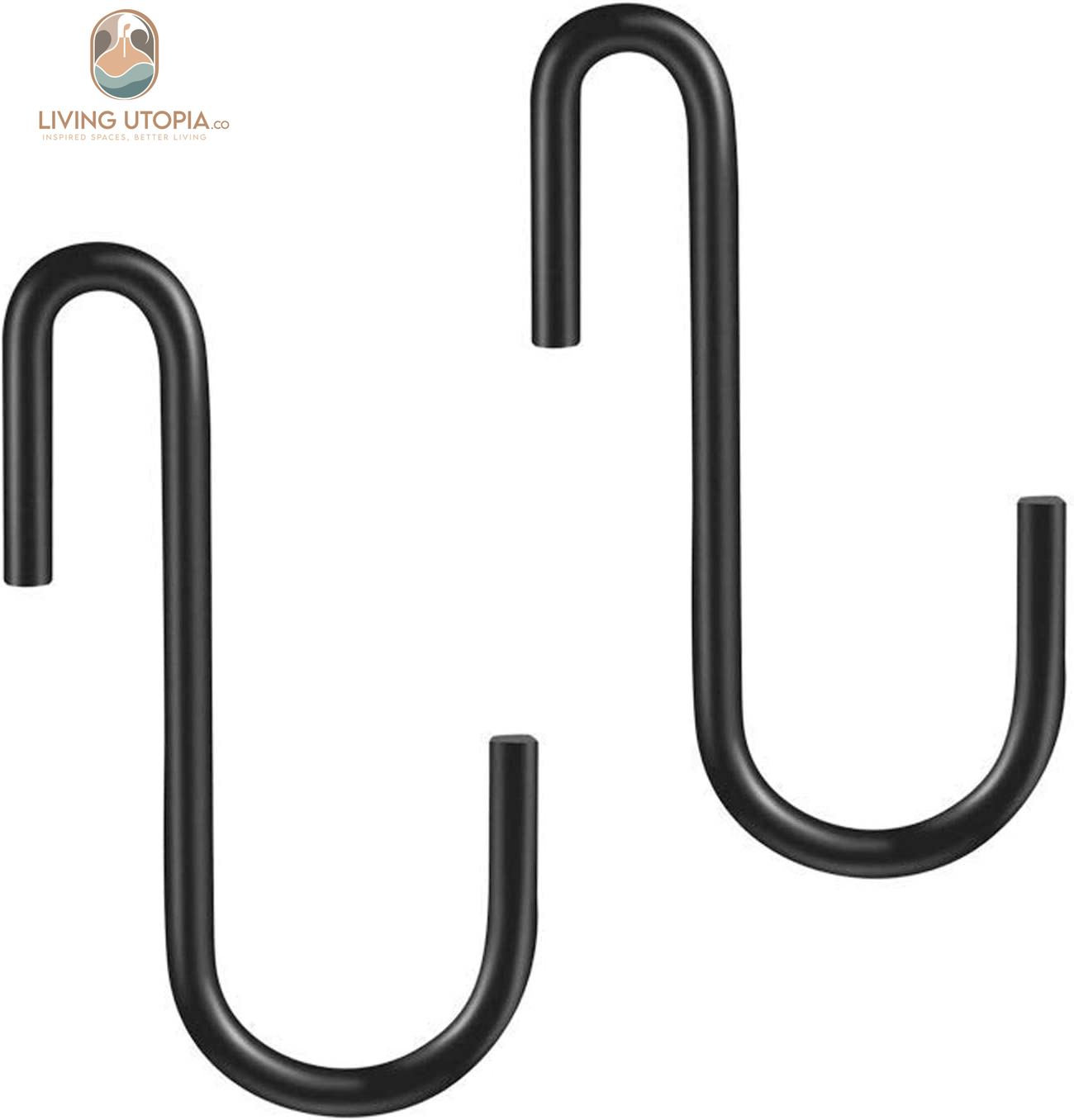 10 Pack Heavy Duty S Hooks Black S Shaped Hooks Hanging Hangers Hooks for Kitchen, Bathroom, Bedroom and Office: Pan, Pot, Coat, Bag, Plants(10 Pack/Black/Small)