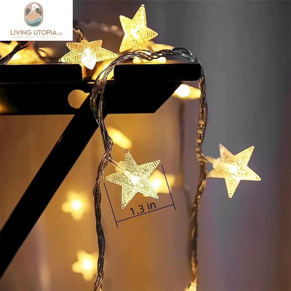 Star String Lights Plug in - 33 Ft 100 LED Star Fairy String Lights with Remote and Timer, Waterproof for Bedroom Porch Wedding Party Patio Garden Tent Indoor Outdoor Décor, Warm White
