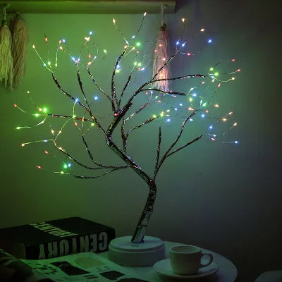 Charming LED tree lamp with multicolored lights, bringing a magical and serene ambiance to any space, ideal for adding a whimsical touch to your indoor decor.