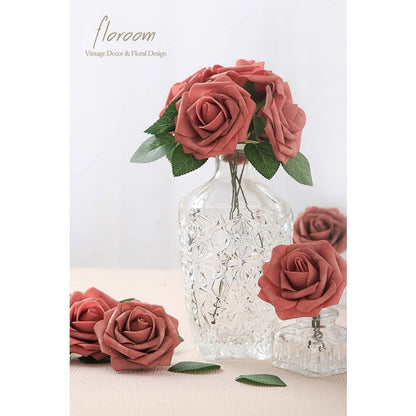 Artificial Dusty Cedar Foam Roses