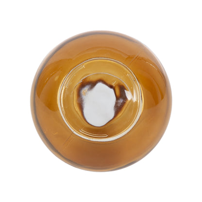 5.7" Amber Translucent Glass Indoor Tabletop Vase by