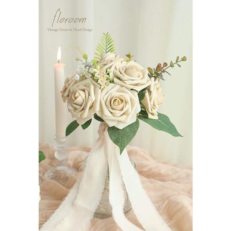 Artificial Beige Foam Roses