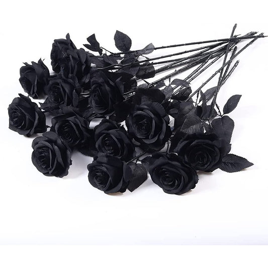 Black Artificial Roses w/ Stems