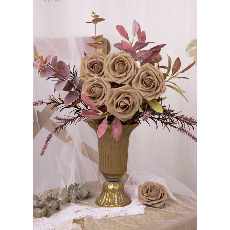 50-Pack Dusty Brown Foam Roses